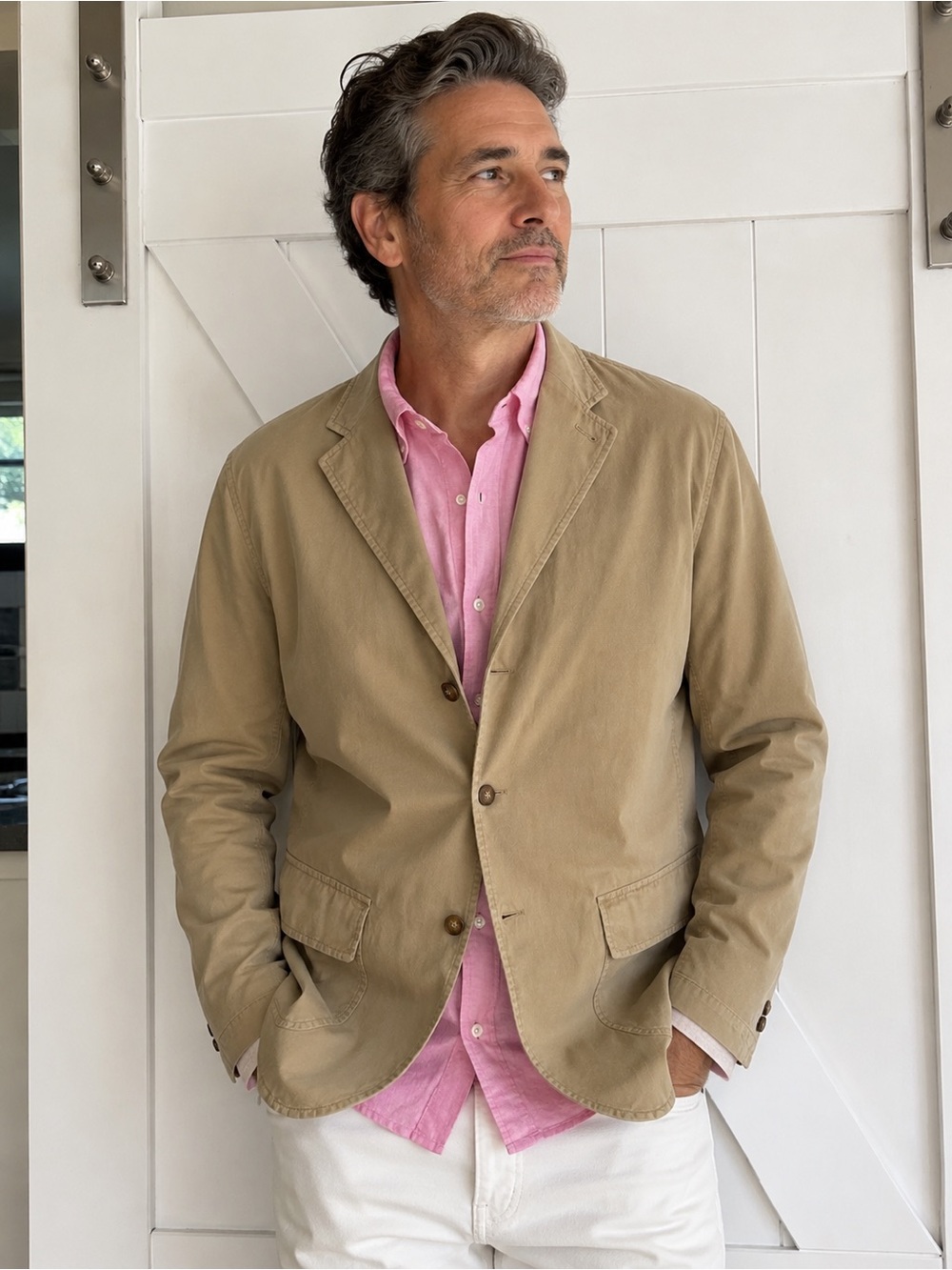 Men's Casual Tan Blazer - Versatile Everyday Jacket. BB27